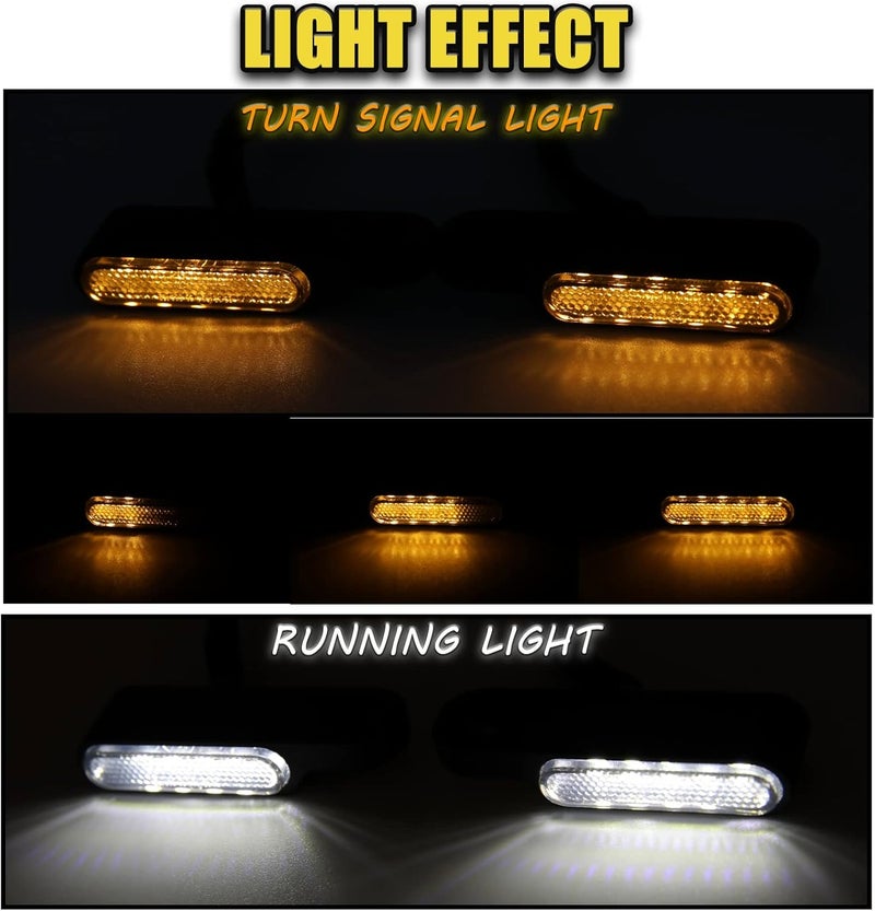 DREAMIZER Universal Motorcycle Handlebar LED Flowing Water Turn Signal Mini Blinkers Front Running light Compatible with Harley Honda Yamaha Kawasaki Cafe Racer Cruiser Street Bikes (Black) - Image 3